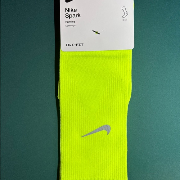Nike Spark Running Crew Socks - Neon Yellow - MEN 12-13.5 - Picture 1 of 2